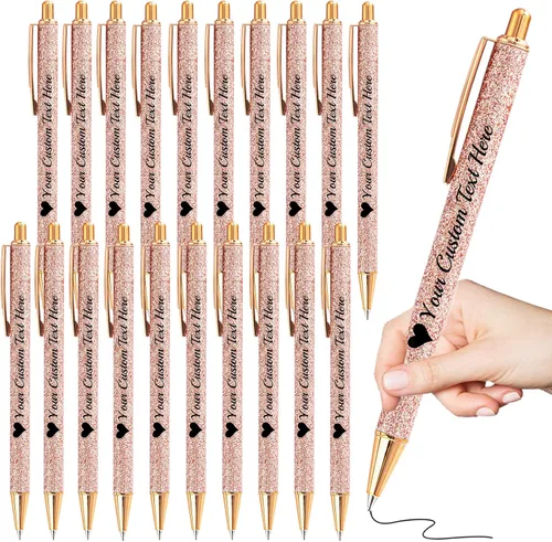 Miniatura 59 de Bolígrafos personalizados con purpurina con nombre a granel, 10 unidades, bolígrafos personalizados con punta de lápiz digital para mujeres y niñas