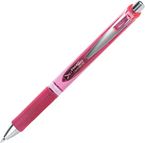 Miniatura 3 de Pentel EnerGel RTX - Bolígrafo retráctil de gel líquido, punta de metal, línea media, barril rosa, tinta negra, paquete de 3