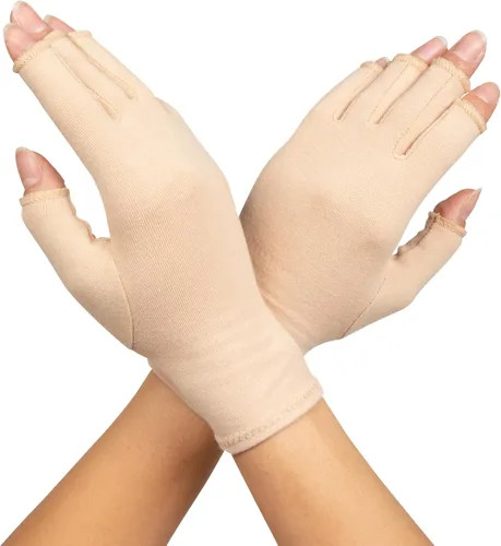 Miniatura 8 de GRACE & ABLE Guantes de compresión para artritis - Dedo abierto, mezcla de algodón, soporte de mano ligero y transpirable