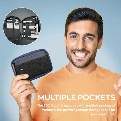 Miniatura 6 de DAILYCARRYCO EDC - Bolsa organizadora de herramientas de transporte diario con múltiples bolsas, equipo esencial EDC Azul
