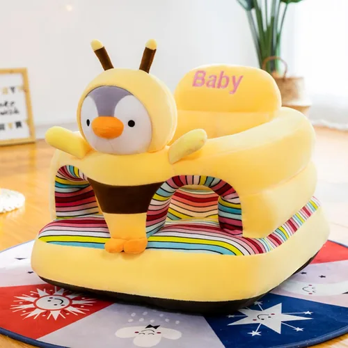 Asiento de bebé para 3 a 24 meses, silla de suelo con respaldo para bebé, sofá de animales de dibujos animados de felpa, asiento de piso para niños