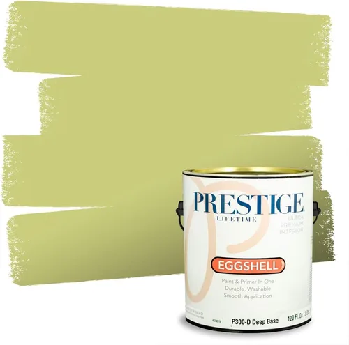 Miniatura 185 de PRESTIGE Pinturas Pintura interior e imprimación en uno, 1 galón, cáscara de huevo, aventura