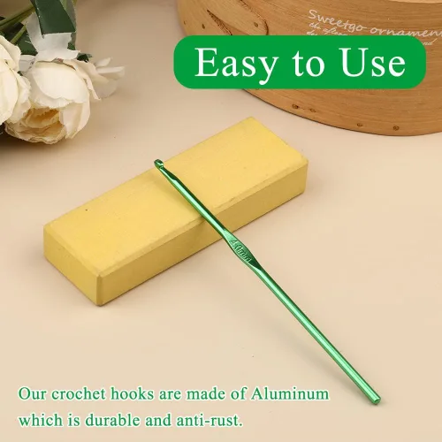 Miniatura 4 de Gancho de crochet de aluminio de 4mm, agujas de crochet lisas, agujas de tejer para manualidades con lana, gran regalo hecho a mano DIY para amigos