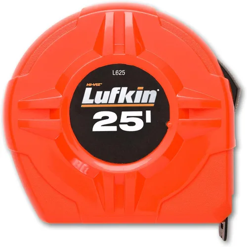 Miniatura 2 de Cinta métrica retráctil Lufkin, 1 pulgada x 26 pies, de alta visibilidad, color naranja, L625CME