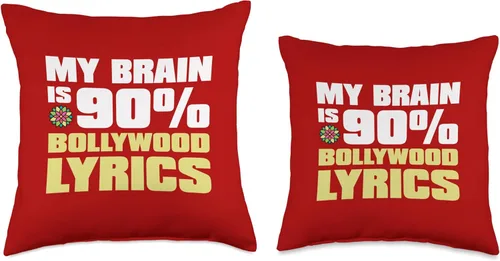 Miniatura 3 de Bollywood Pride Apparel India-My Brain is 90% Bollywood Lyrics - Almohada de 18 x 18 pulgadas, multicolor