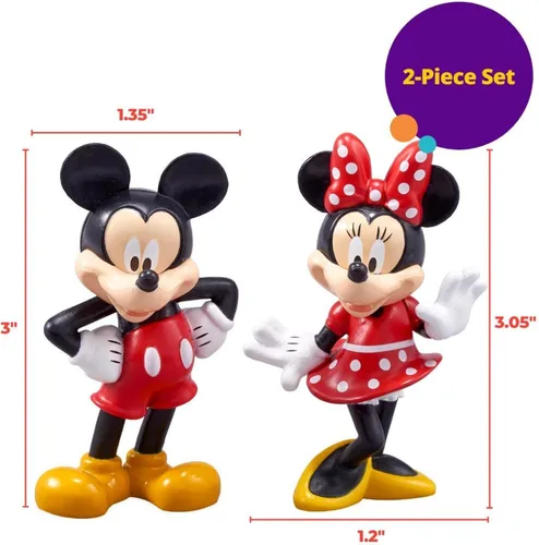 Miniatura 5 de DecoSet® Disney Mickey Mouse y Minnie Mouse Set de Adornos para Pastel de 2 Piezas, Adornos para Pastel Duraderos de Plástico Seguro para Alimentos