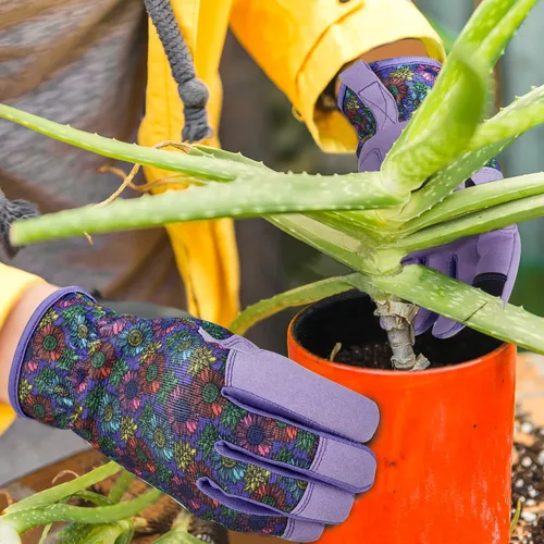 Miniatura 5 de Guantes de Jardinería OIZEN para Mujeres y Hombres, Guantes de Jardín con Pantalla Táctil, Guantes de Trabajo a Prueba de Espinas y Pinchazos