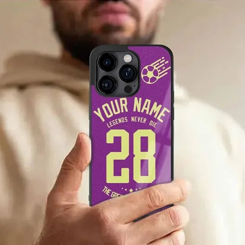 Miniatura 8 de Fundas para teléfono con nombre y números, color morado para iPhone 11 12 13 14 15 16 Pro Max Plus Mini X 7 8 SE para Samsung Galaxy S20 S21 S22 S23