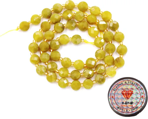Miniatura 113 de Cuentas de piedras preciosas para la fabricación de joyas, cuentas de monedas facetadas de piedra natural piedra de sangre africana de 0.236 in