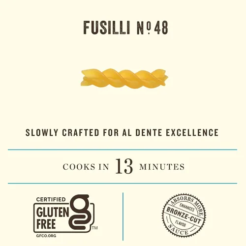Miniatura 4 de Rummo Fusilli N.48 - Fideos de pasta Fusilli sin gluten, hechos con arroz integral y maíz, pasta de Italia, 12 onzas (paquete de 1)
