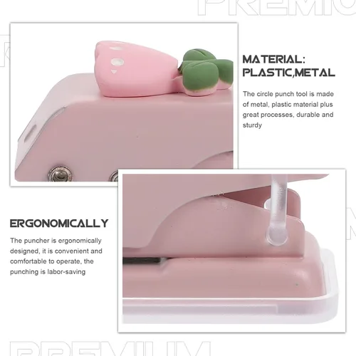 Miniatura 6 de NUOBESTY Perforadora de un solo agujero para manualidades, uso de oficina, perforadora de hojas sueltas de plástico compacto, diseño fácil de usar