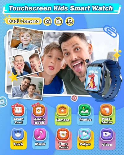Miniatura 2 de Sueseip Reloj para Niños Juguetes para Niños de 6 a 8 años, pantalla táctil HD, doble cámara, reloj inteligente para niños de 5 a 7 años, juguetes