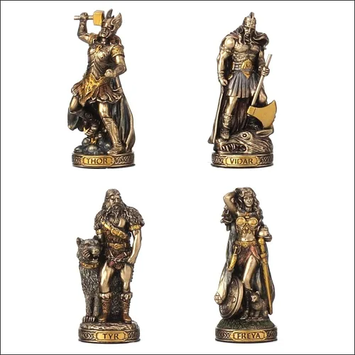 Miniatura 3 de Veronese Design Figuras de resina de dioses nórdicos Estatuas de bronce pintadas a mano