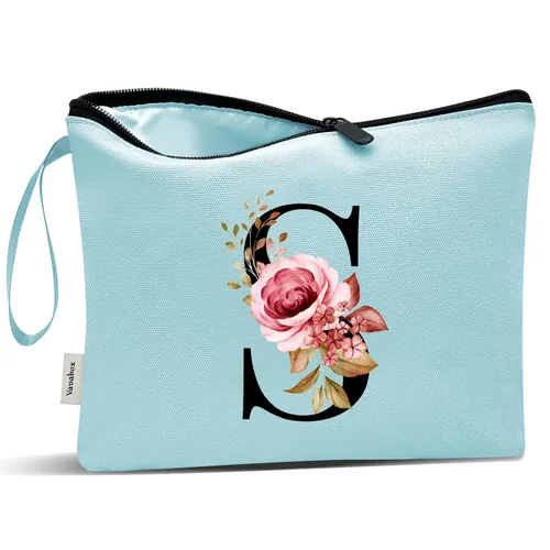 Miniatura 165 de Vavabox A-Z Bolsa de Maquillaje Personalizada, Regalos de Cumpleaños para Mujeres y Mamá, Regalos para la Mejor Amiga, Bolsa de Cosméticos
