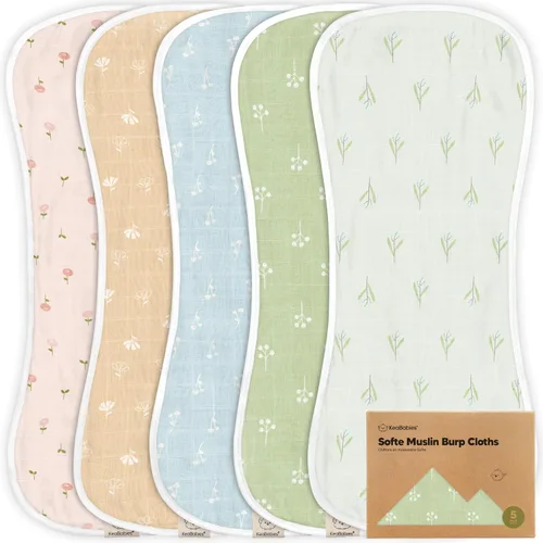 Miniatura 24 de Paquete de 5 paños de muselina para eructos para bebé, niño, niña, trapos muy absorbentes para bebés, 8 capas de viscosa derivada de toalla