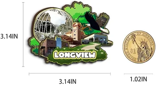 Miniatura 3 de Longview Texas USA - Imán para nevera con imán de madera 3D, monumentos de viaje, coleccionables, decoración hecha a mano, 2