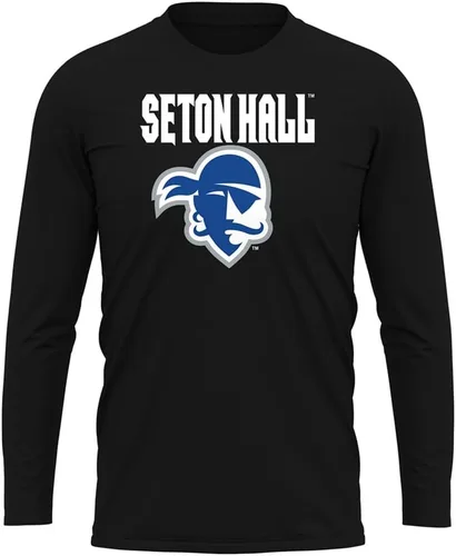 Miniatura 279 de Camisa deportiva de manga larga oficial de la NCAA Collegiate para hombre, colección negra con logotipo primario