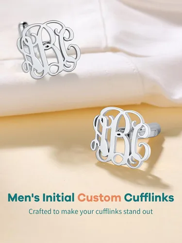 Miniatura 7 de Supcare Gemelos para hombre, gemelos personalizados para fotosiniciales para hombres, papá, padre, novio, marido, joyería de boda