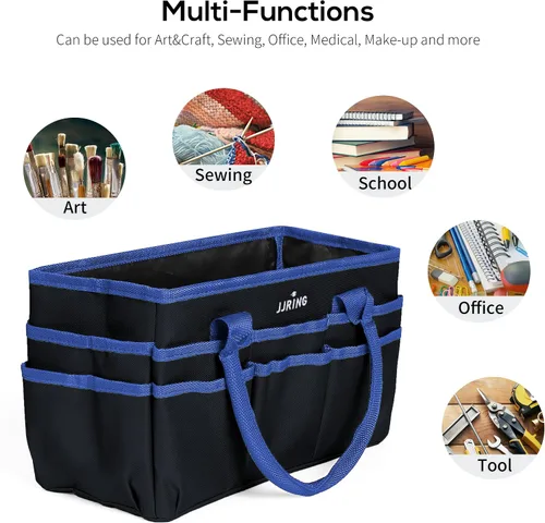 Miniatura 3 de Jjring Fundamental Organizer - Bolsa de nailon 600D para artistas, borde azul