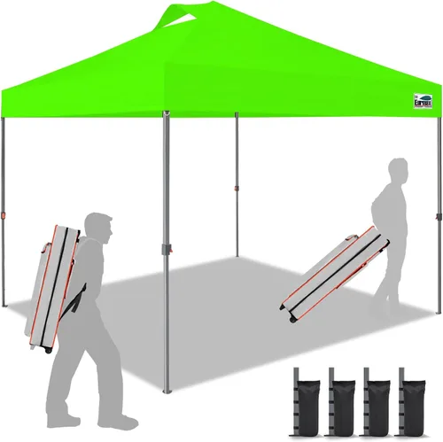 Miniatura 17 de Eurmax Tienda de campaña desplegable de Estados Unidos de 10 x 10, tienda de campaña para eventos de grado comercial con bolsa rodante patentada sin