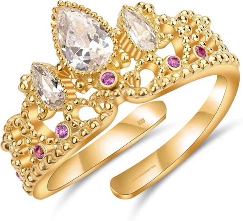 Miniatura 9 de Anillo enredado, anillo de princesa perdida, joyería de cosplay, anillo de princesa, anillo de corona de princesa, anillo de plata de ley 925