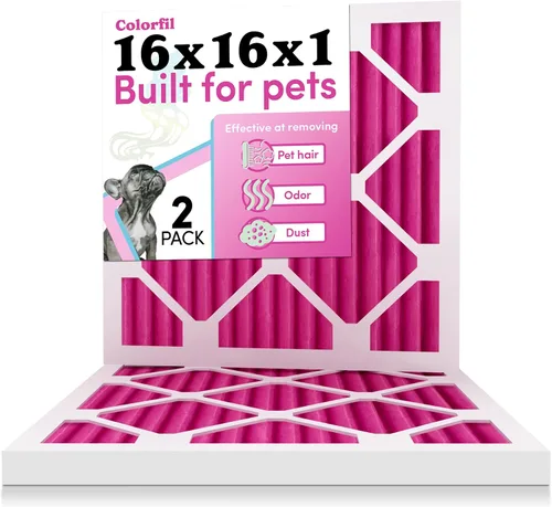 Miniatura 13 de Colorfil - Filtro de aire de 18 x 18 x 1 pulgadas, filtros que cambian de color para olores de gatos y perros, filtro de aire acondicionado MERV 8