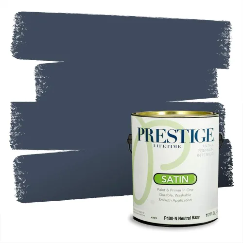 Miniatura 377 de Pintura Exterior + imprimación PRESTIGE, todo-en-uno, 1 galón, acabado mate, color comparable al Valspar* Royal Gray* VS151-Gris real