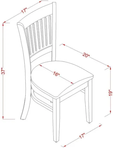 Miniatura 11 de East West Furniture BOVA5-LWH-C - Juego de comedor de 5 piezas para 4 personas, incluye una mesa de cocina redonda y 4 sillas de comedor tapizadas