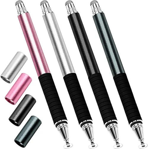Lápiz capacitivo (4 unidades), bolígrafos de estilista universales 2 en 1, serie de precisión, pantalla táctil de disco de punta fina para