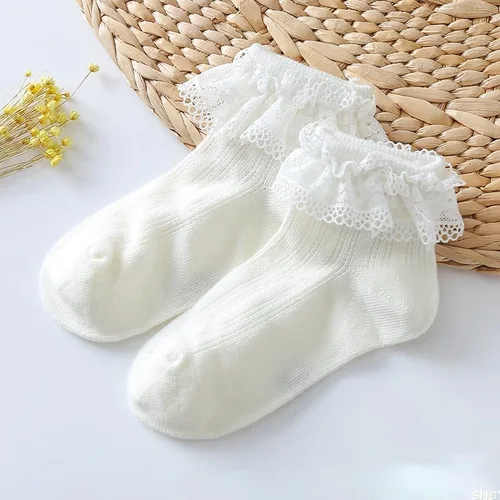 Miniatura 2 de Calcetines de vestir con volantes y ojales para niñas y niños pequeños