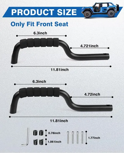 Miniatura 4 de Sunsdrew Asas de agarre para Ford Bronco 2021-2025 de 2 y 4 puertas, solo se ajustan a la barra antivuelco del asiento delantero, asas de agarre