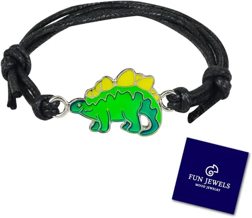 Miniatura 6 de Lindo estegosaurio dinosaurio encanto cambio de color pulsera de humor para niños niñas Dino joyería, Alloy de zinc