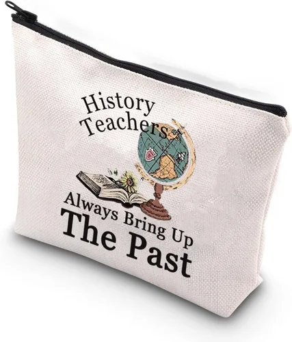WCGXKO Historia Profesor Regalo Historiador Regalo Historia Maestros Siempre Traer El Pasado Cremallera Bolsa Bolsa De Maquillaje,