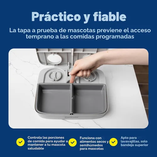 Miniatura 6 de PetSafe Analog 2 Comedero Programable para 2 Comidas para Mascotas, Comedero Automático para Perros y Gatos - Dispensador de Comida Seca