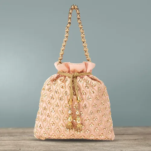 Miniatura 5 de Aheli Potli Monederos para mujer, hecho a mano, bolso de noche, elegante pulsera de moda nupcial