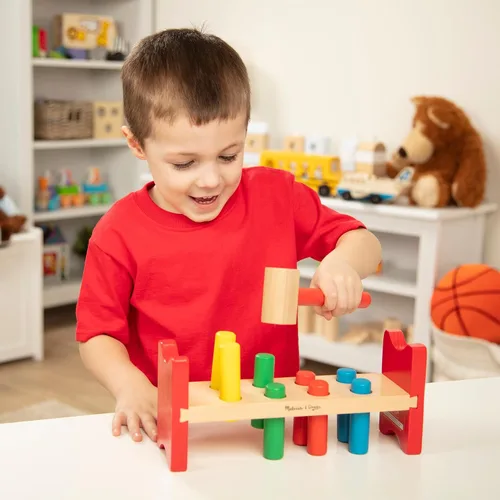 Miniatura 6 de Melissa & Doug Juguete de madera con martillo Pound-A-Peg de lujo certificado FSC