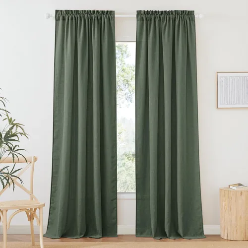 Miniatura 78 de RYB HOME Cortinas extralargas de 108 pulgadas de largo, transpirables con bolsillo para barra, cortinas traslúcidas blancas para sala de estar
