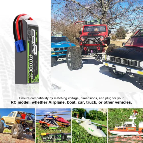 Miniatura 5 de OVONIC 3S LiPo Batería 9000mAh 11.1V 130C RC Batería con conector EC5 (paquete de 2)