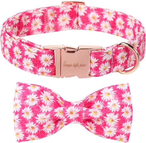Miniatura 17 de Unique style paws Collar de perro para el día de San Valentín con pajarita, collar de cachorro de corazón negro y rojo, el mejor regalo