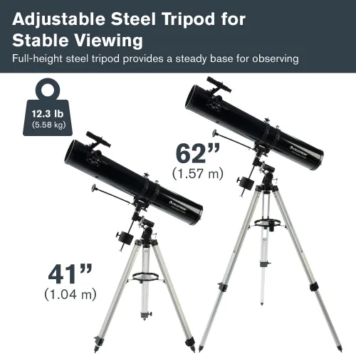 Miniatura 4 de Celestron - Telescopio PowerSeeker 114EQ - Telescopio ecuatorial alemán manual para principiantes - Compacto y portátil - Paquete de software