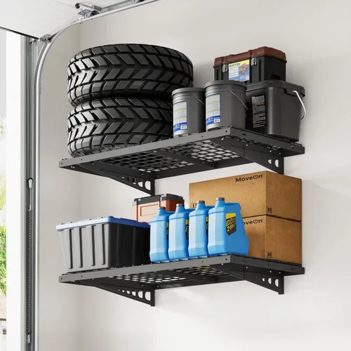 Miniatura 2 de FLEXIMOUNTS Paquete de 2 estantes de pared para bicicleta de 2 x 4 pies, 24 x 48 pulgadas, capacidad de peso total de 660 libras, color negro, serie