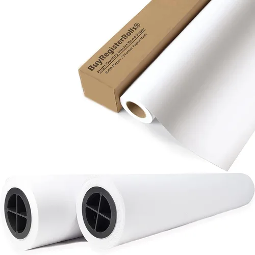 (40 rollos - 10 cajas) Papel trazador de 36 x 150: caja de rollos de 4-36" x 150 pies, papel Bond C1861A de 20 libras en núcleo de 2 pulgadas. para