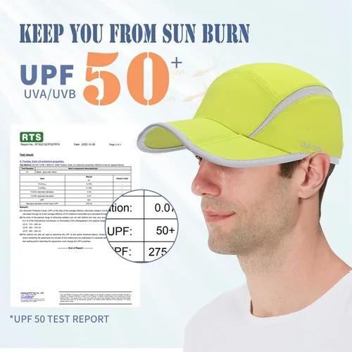 Miniatura 45 de ELLEWIN Gorra de béisbol unisex UPF 50 sin estructura, con pico grande y plegable