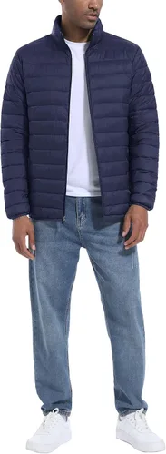 Miniatura 4 de MAGCOMSEN Chaqueta acolchada para hombre, abrigo de invierno ligero y cálido, repelente al agua, chaqueta aislante a prueba de viento