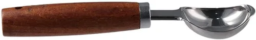 Miniatura 7 de Cuchara de helado de acero inoxidable con mango de madera, cuchara de hielo de metal para congelador, cuchara de galletas de café, accesorios