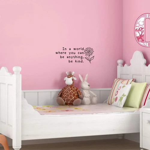 Miniatura 2 de In a World Where You Can Be Anything Be Kind, citas inspiradoras, calcomanías de vinilo para pared, frase motivacional, decoración de habitación