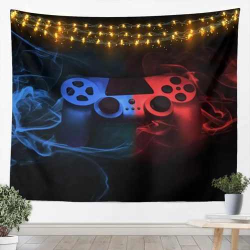 Tapiz de juegos para niños pequeños de 51 x 59 pulgadas, tapices de decoración de sala de juegos para adolescentes, consola de juegos para niños,