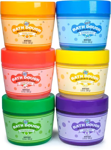 Miniatura 9 de Tub Works® Bath Dough™ Juguete de baño de jabón moldeable para niños, variedad de 6 unidades Forma, moldea y crea arte de bañera con masa jabonosa