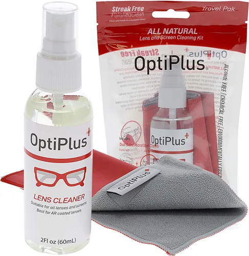 Miniatura 7 de OptiPlus Kit de limpieza de lentes de gel de 2 onzas Limpiador de lentes de gel antirreflectante y paño de microfibra de doble propósito