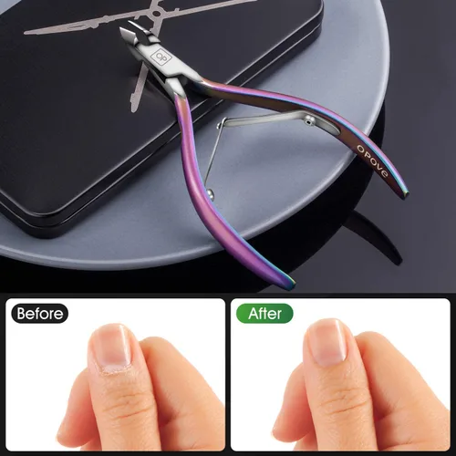 Miniatura 7 de opove X7 - Cortadora de cutículas, cortaúñas de acero inoxidable, removedor de uñas extremadamente afilado, herramienta de manicura y pedicura opove
